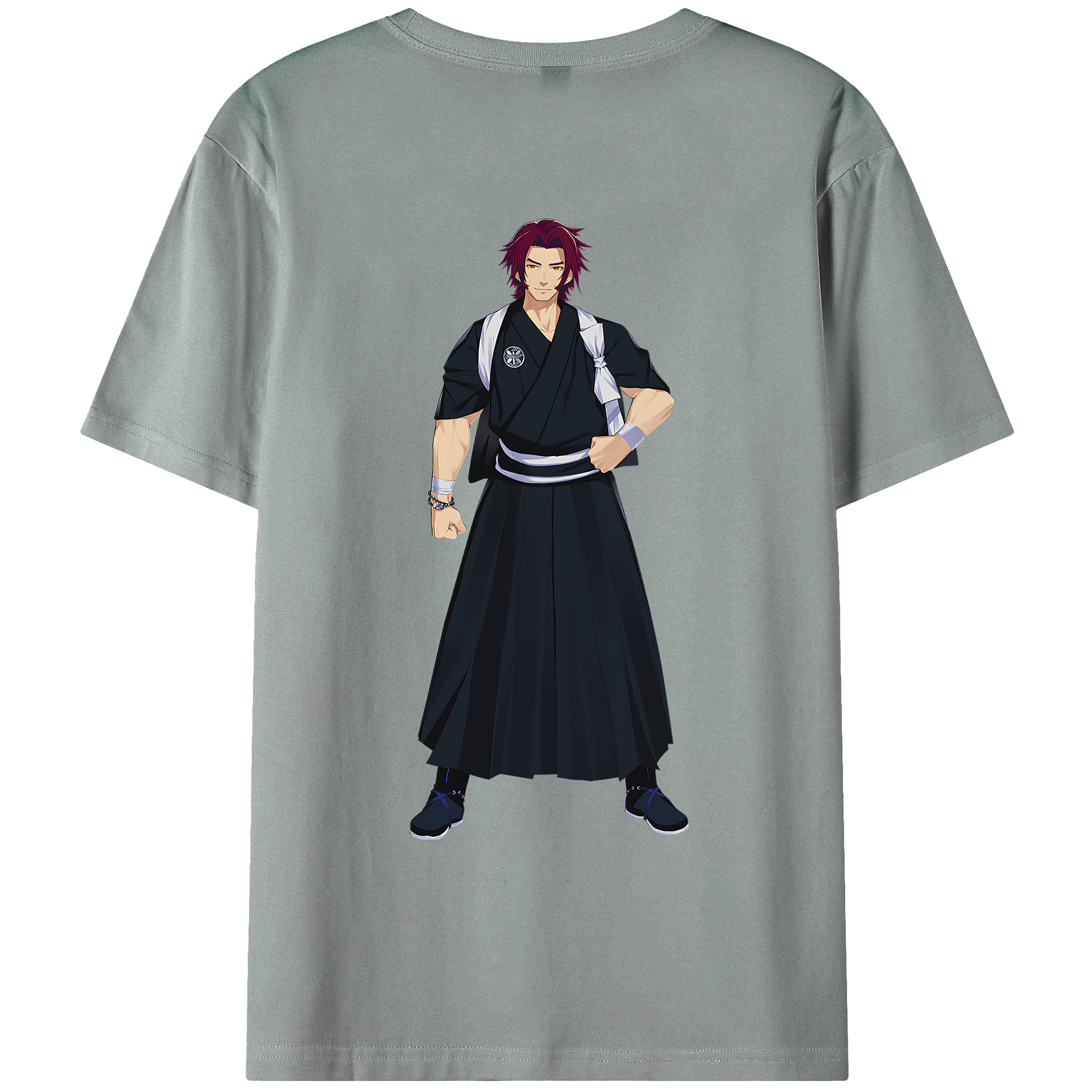 （画像用） 刀剣乱舞 Touken Ranbu 綿100％ メンズ半袖Tシャツ（バックプリント） 通気性